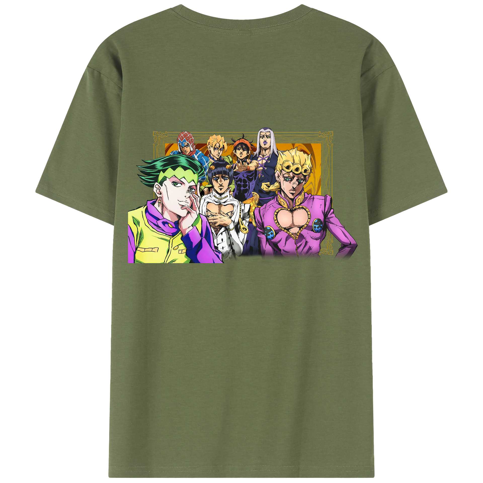 （画像用） ジョジョの奇妙な冒険 ジョルノ?ジョバァーナ JoJo's Bizarre Adventure Giorno Giovanna 綿100％半袖Tシャツ（背面プリント）
